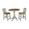 International Concepts Round 36 in Rd Extend Dining Table, 2 San Remo Counter Ht Stools, Hickory/Stone, 36 W, 48 L, Wood K41-36RXT-6B-S102-2 - alternate 1